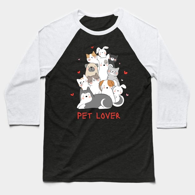 Pet Lovers Baseball T-Shirt by Pearsville